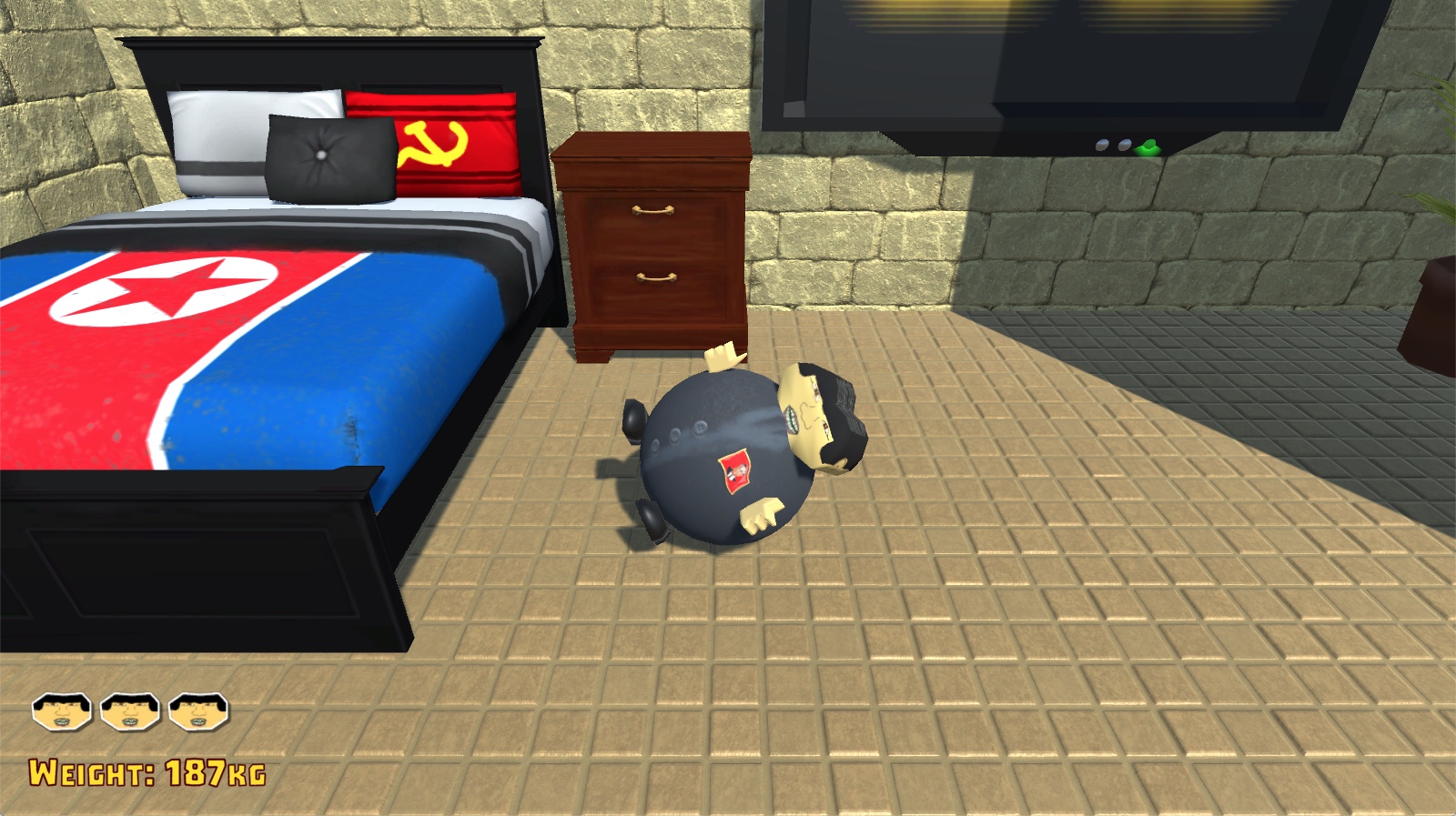 Screenshot aus dem ersten Level des Spiels „Kim’s Morning Routine“